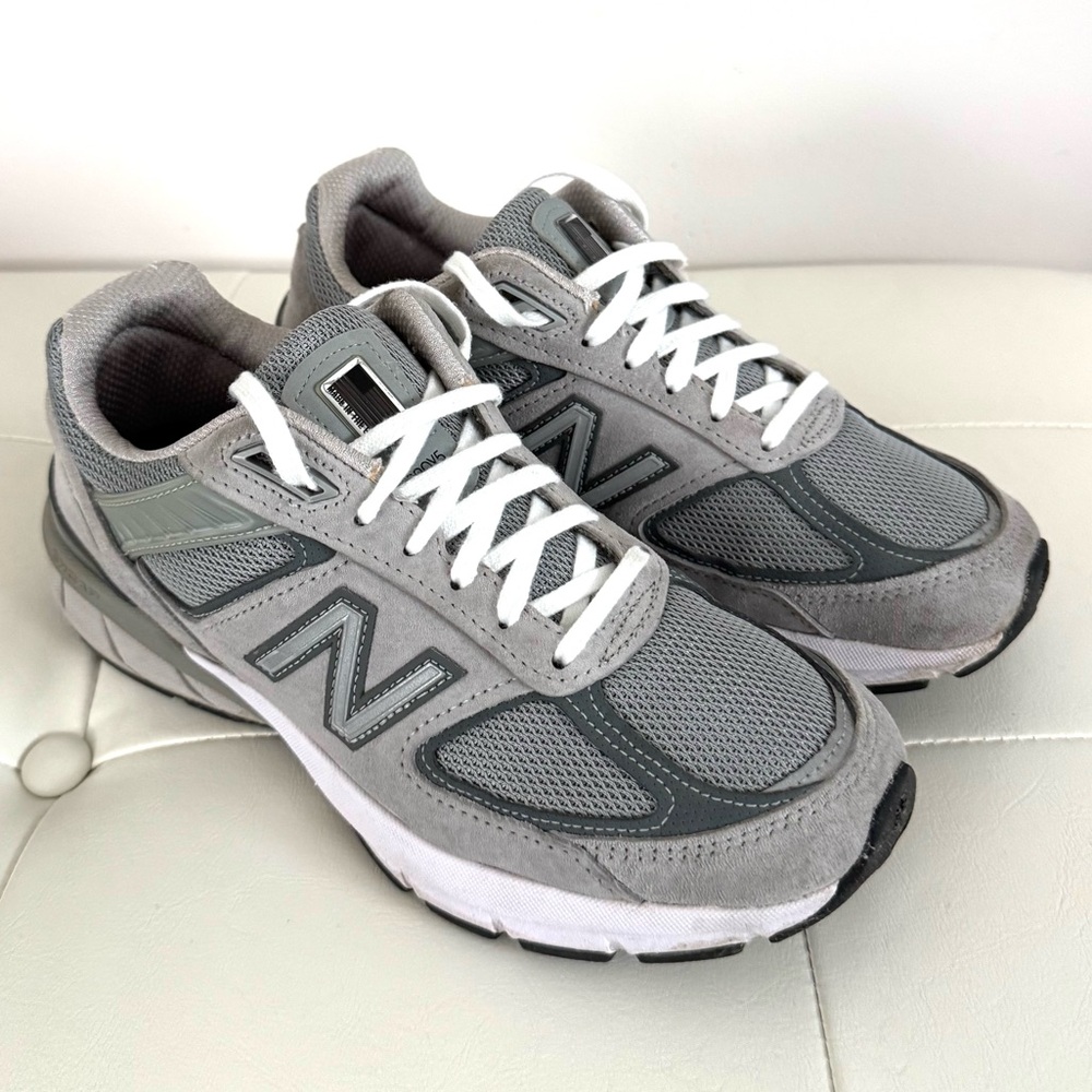 New Balance Gray Athletic Sneakers with White Laces